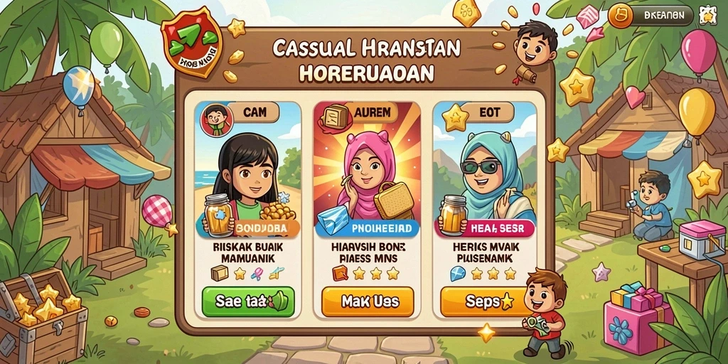 Screenshot menunjukkan tampilan antarmuka permainan yang menarik.