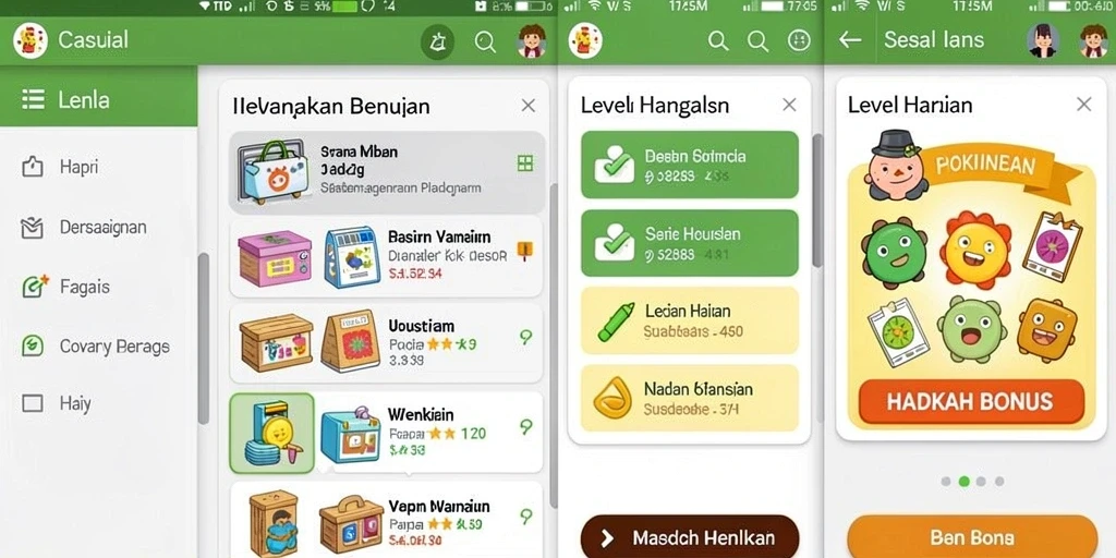 Tampilan menu utama yang intuitif dan menarik.